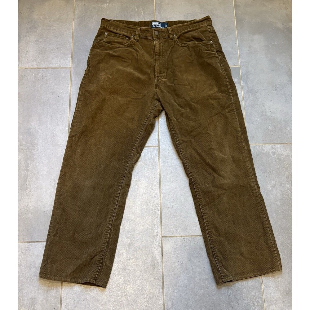 Polo Ralph Lauren Corduroy Pants Men's 33x27 100% Cotton Vintage Tan Brown